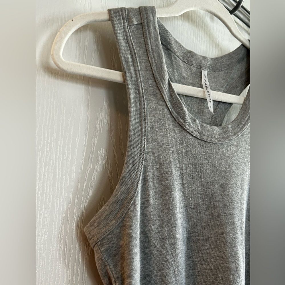 Fabletics Gray Workout Athletic Racerback Tank To… - image 6